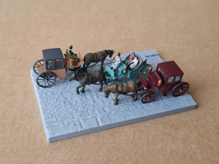 Cỗ xe ngựa Brougham của Rozoom kiểu model railway (1:148) – bản remake - Image 4