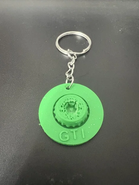 Móc khóa đĩa phanh khắc chữ GTI - Image 1