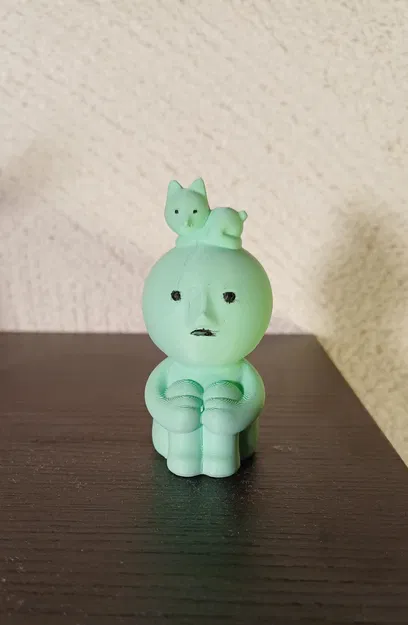 Smiski ngồi với bé mèo trên đầu - Image 2