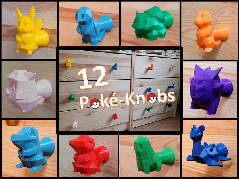 Bộ Núm Tay Nắm Cửa Pokemon Low-Poly - Image 1