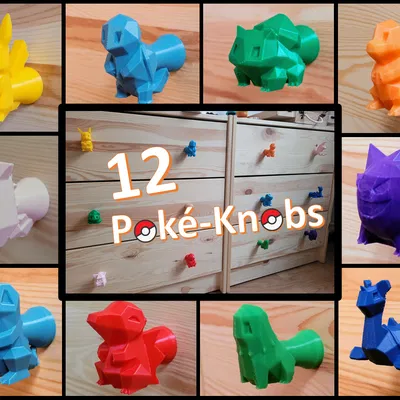 Bộ Núm Tay Nắm Cửa Pokemon Low-Poly