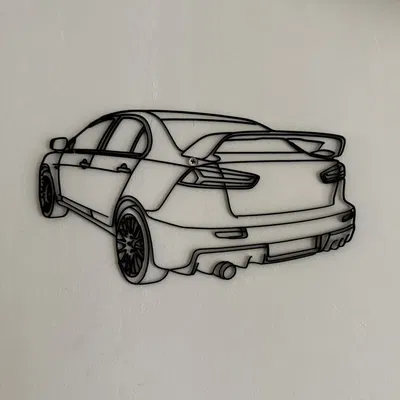 Tranh treo tường Silhouette Mitsubishi Lancer Evolution X