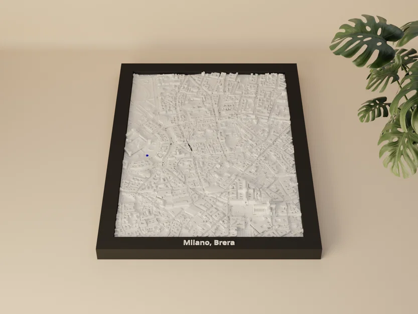 Milano, Brera, Italy - Mô hình 3D mini (Topographic) - Image 3