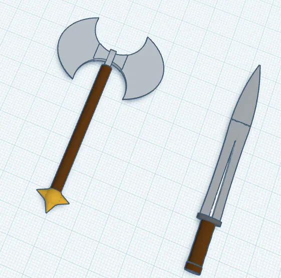 Rìu và Kiếm (Axe and Sword) - Mô hình 3D để in - Image 1