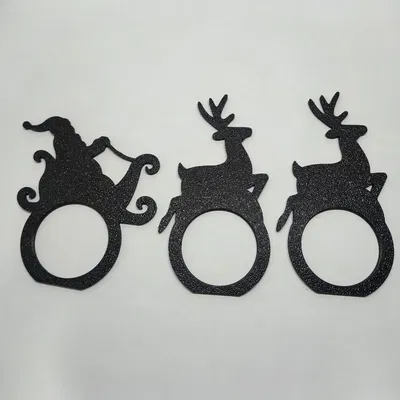 Vòng Giữ Khăn Ăn Giáng Sinh 3D – Santa Sleigh Napkin Rings