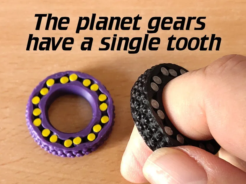 Vòng fidget gear ring bánh răng hành tinh 1 răng (single-tooth planets) - Image 1