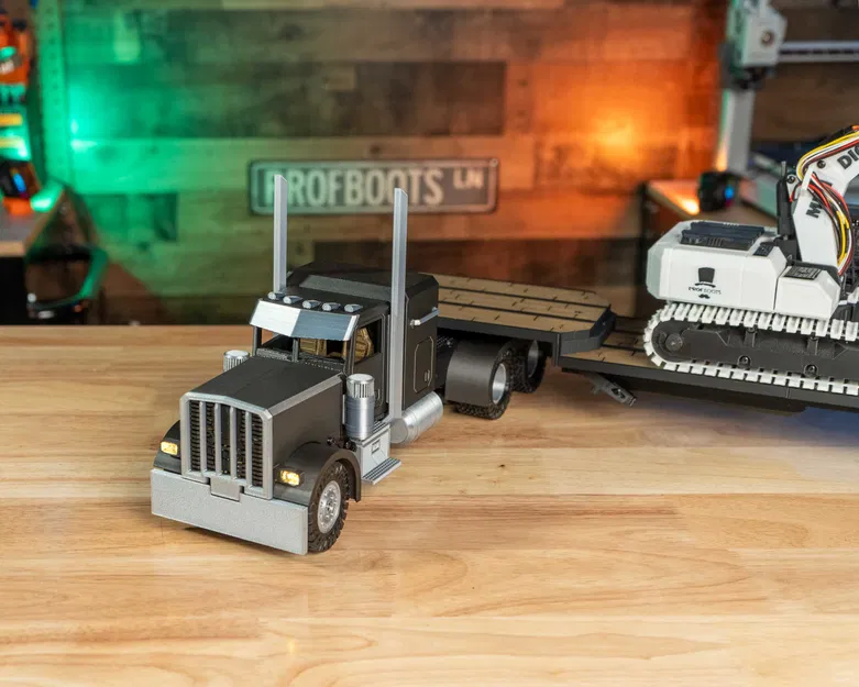 DIY RC SemiTruck – Mẫu Semitruck RC in 3D với móc trailer tự động - Image 3