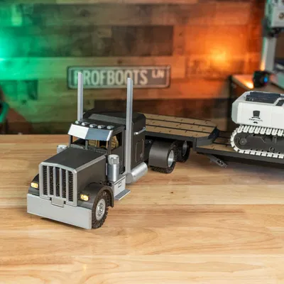 DIY RC SemiTruck – Mẫu Semitruck RC in 3D với móc trailer tự động
