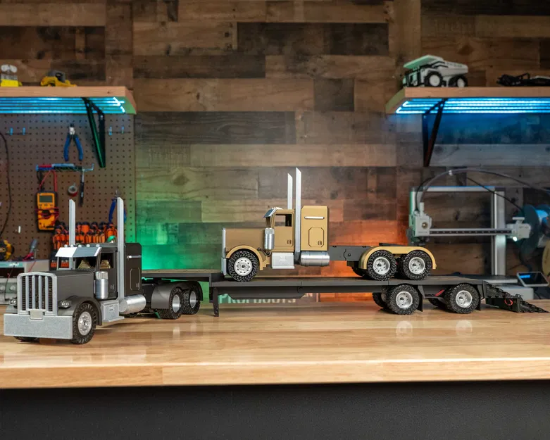 DIY RC SemiTruck – Mẫu Semitruck RC in 3D với móc trailer tự động - Image 8