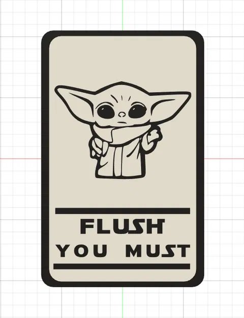 Flush You Must – Bảng Treo Toilet Hài Hước (Phong Cách Yoda) - Image 1