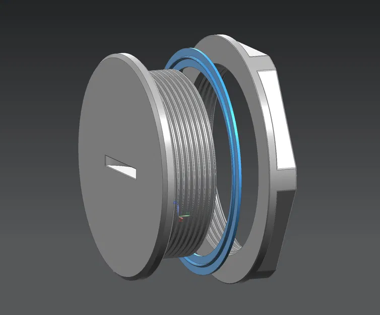 Bịt lỗ M50x1.5 (blind stuffing) + đai ốc & gioăng TPU - Image 1