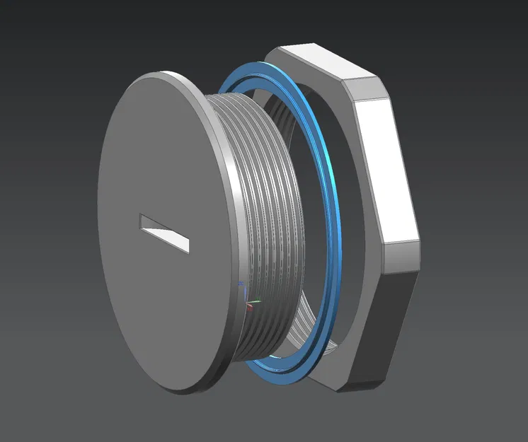 Bịt lỗ M50x1.5 (blind stuffing) + đai ốc & gioăng TPU - Image 3