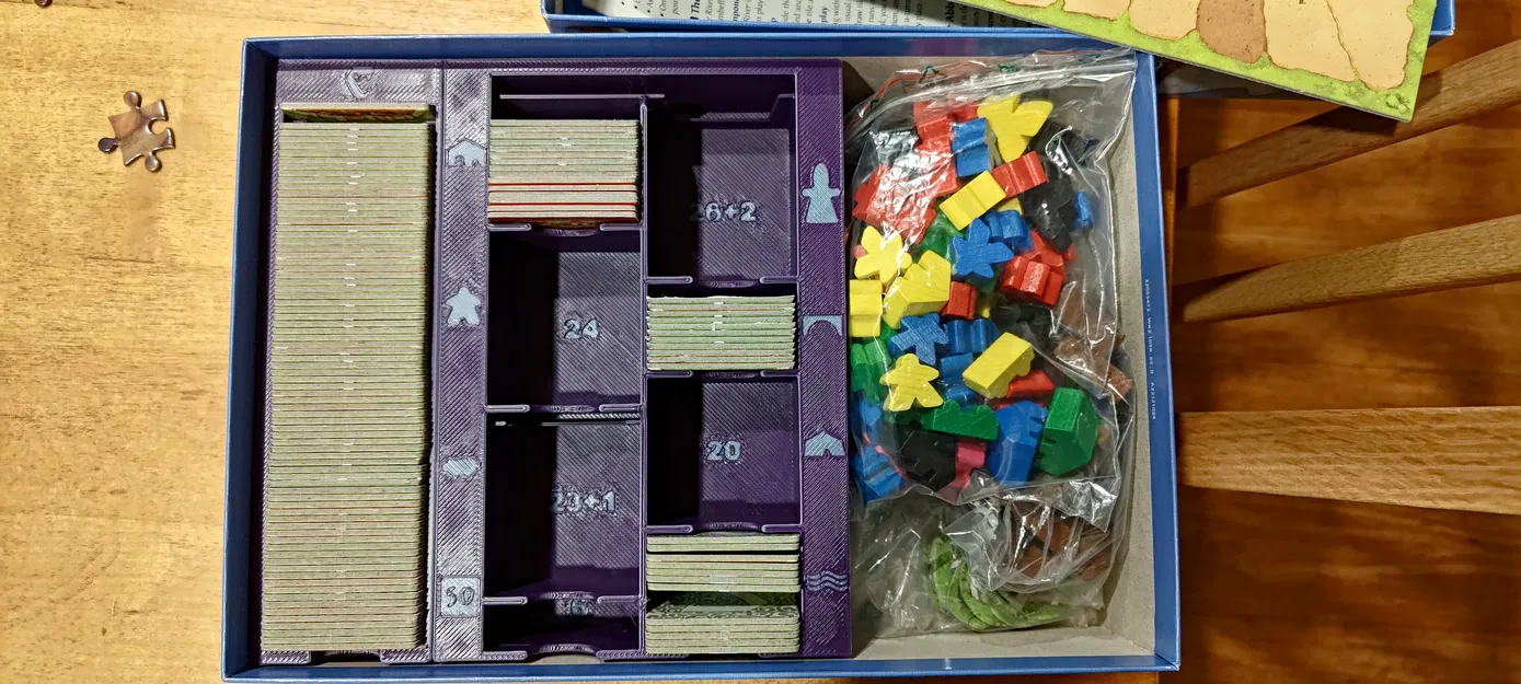 Khay insert hộp Carcassonne C2 cho base tiles + C3 expansions 1-3,5,8,10 - Image 1