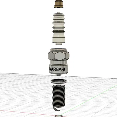 Bugi (spark plug / bougie) LMAR8A-9 kích thước thật