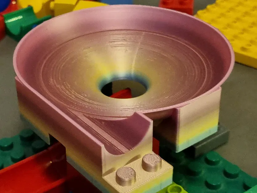 cone_mid_flat_inlet - Bản remix phễu bi Duplo/Hubelino tương thích (gắn studs) - Image 1