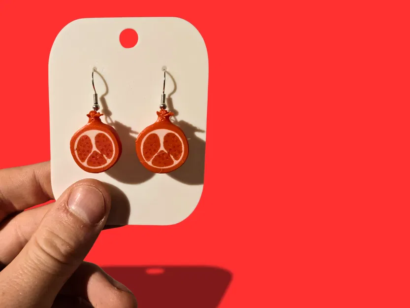 Bông tai trái lựu (Pomgranate Earing) in 3D – bản mini - Image 2