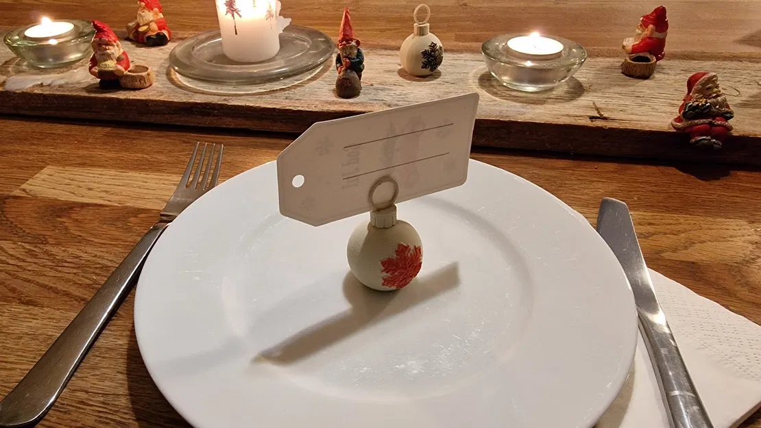 Kẹp Thẻ Tên Hình Quả Châu Noel (Christmas Bauble Place Card Holder) - Image 4