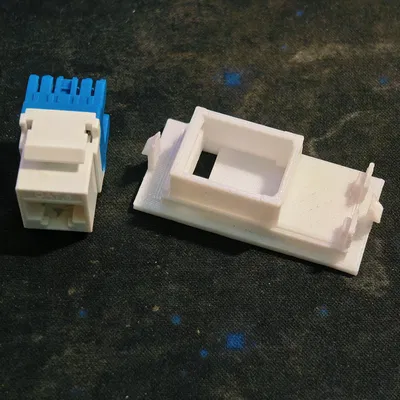 Adapter faceplate in 3D cho RJ45 keystone jack chuẩn, hợp Anchor Roma Plus