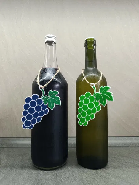 Viněta hrozen – Etiketa trang trí hình chùm nho cho chai rượu - Image 1