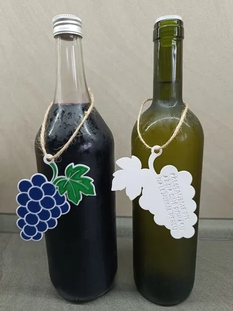 Viněta hrozen – Etiketa trang trí hình chùm nho cho chai rượu - Image 3