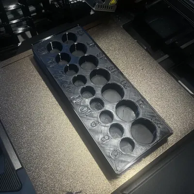 Giá đỡ tuýp Gridfinity 8-22mm tương phản cao (bố cục snaking)