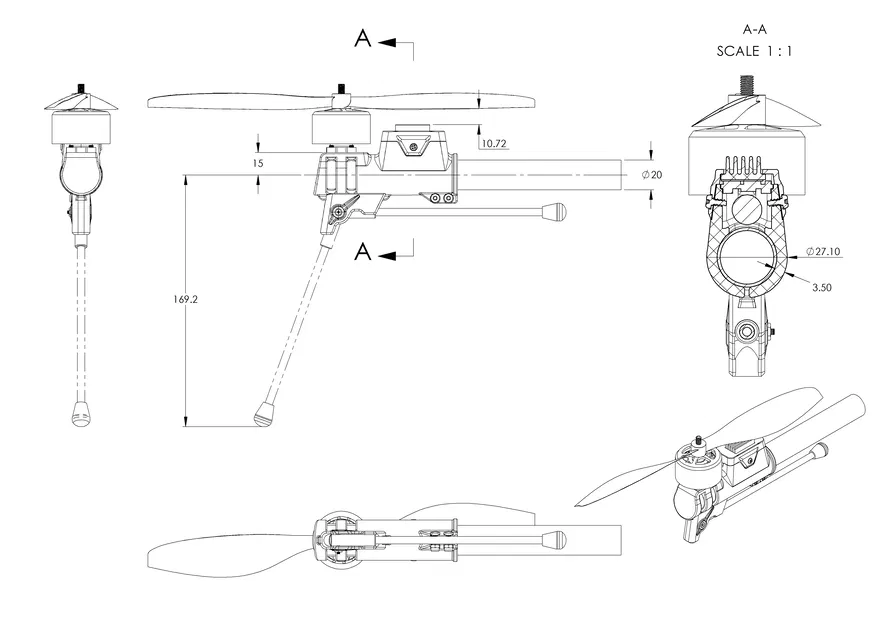 Giá đỡ gắn motor drone (Drone motor mounting bracket) - Image 3