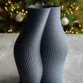Bình hoa thiết kế hiện đại gân sọc (Moderne, gerippte Designvase Deko Vase) - Thumbnail 1