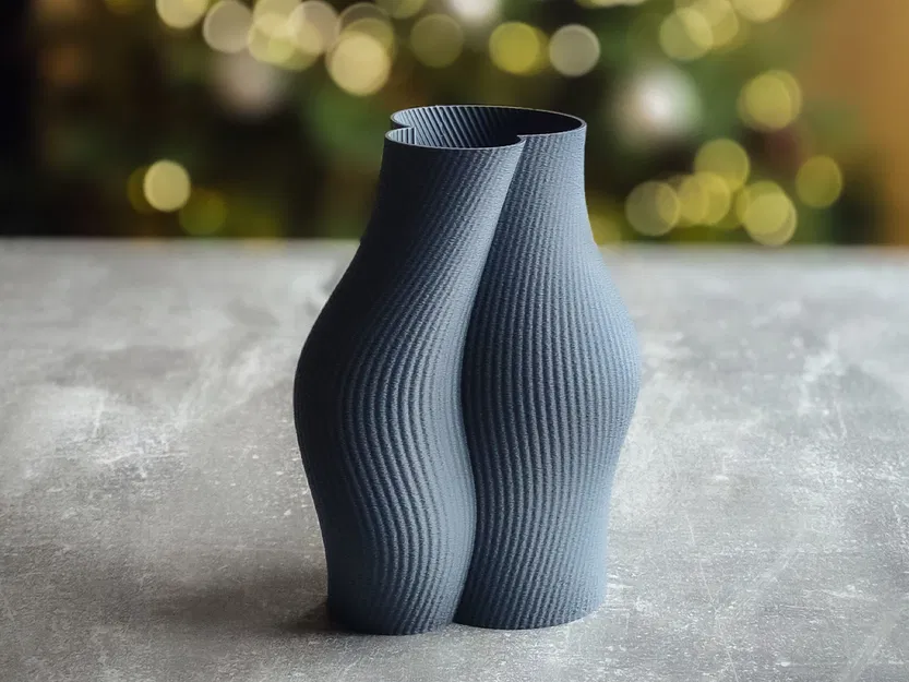 Bình hoa thiết kế hiện đại gân sọc (Moderne, gerippte Designvase Deko Vase) - Image 2