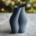 Bình hoa thiết kế hiện đại gân sọc (Moderne, gerippte Designvase Deko Vase) - Thumbnail 2