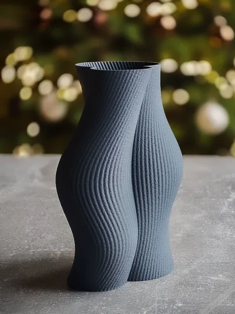 Bình hoa thiết kế hiện đại gân sọc (Moderne, gerippte Designvase Deko Vase) - Image 3