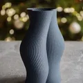 Bình hoa thiết kế hiện đại gân sọc (Moderne, gerippte Designvase Deko Vase) - Thumbnail 3