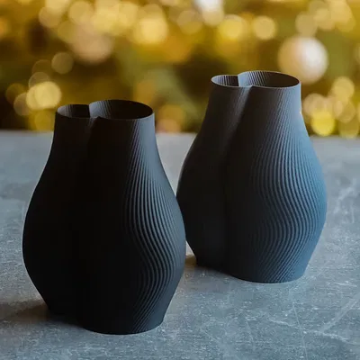 Bình hoa thiết kế hiện đại gân sọc (Moderne, gerippte Designvase Deko Vase)