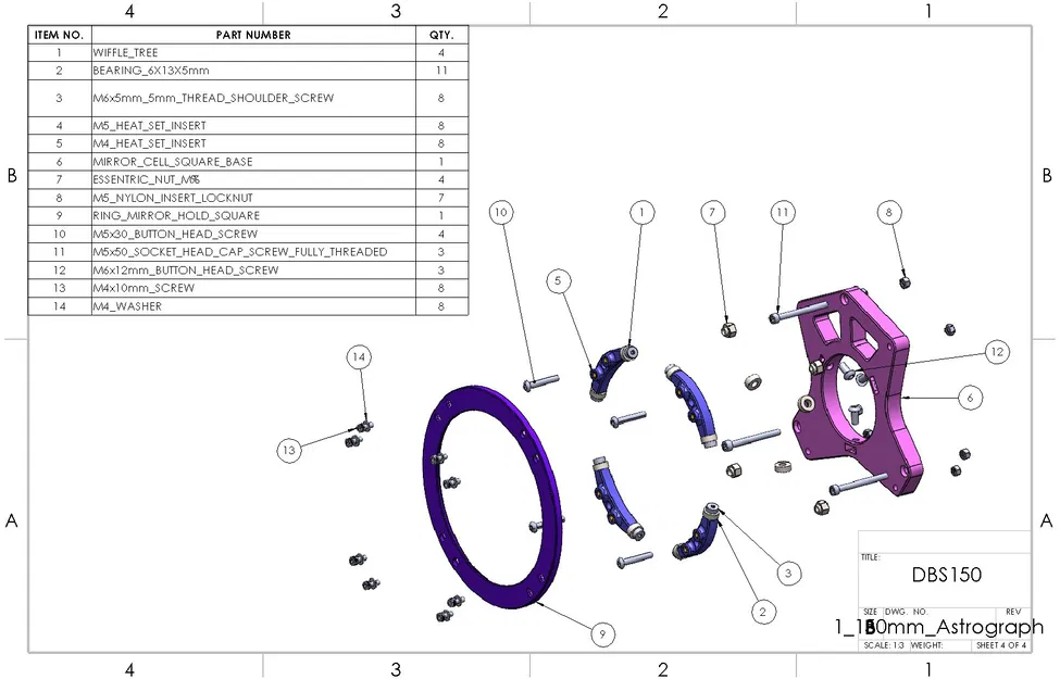 DBS150 Astrograph - Kính thiên văn chụp ảnh bầu trời sâu in 3D - Image 13