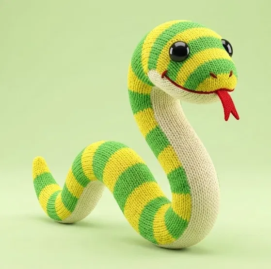 Rắn Đan Len Dễ Thương (Cute Knitted Snake) - Image 1