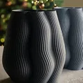 Bình hoa decor hiện đại gân sọc (Moderne, gerippte Designvase Dekovase) - Thumbnail 2