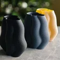 Bình hoa decor hiện đại gân sọc (Moderne, gerippte Designvase Dekovase) - Thumbnail 4