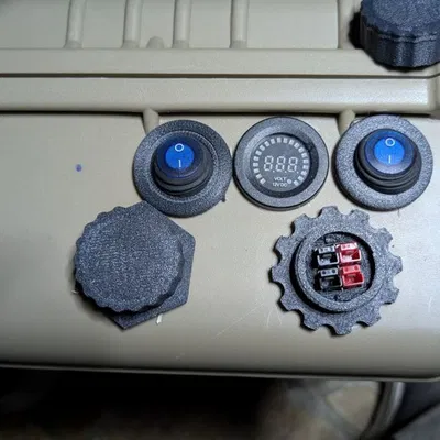 Đế gắn panel Powerpole duplex bản ngắn, nắp vặn, không flange