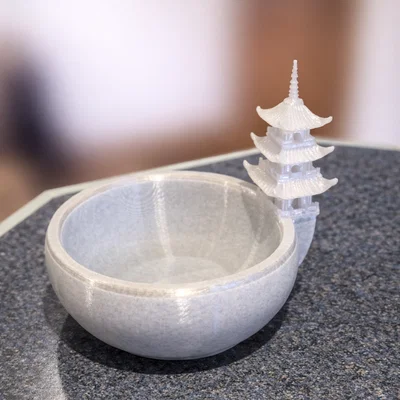 Chậu Bonsai Dạng Tô Kèm Tháp Pagoda (Khuyến nghị dùng Tree Support)