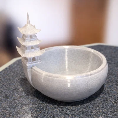 Chậu Bonsai Dạng Tô Kèm Tháp Pagoda (Khuyến nghị dùng Tree Support)