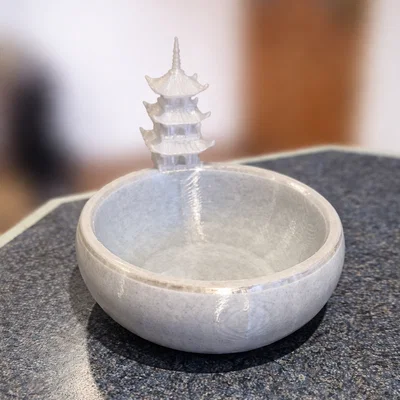 Chậu Bonsai Dạng Tô Kèm Tháp Pagoda (Khuyến nghị dùng Tree Support)