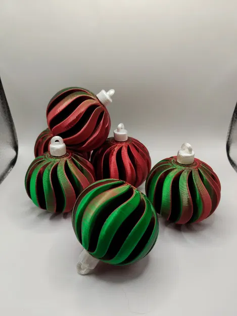 Quả châu Giáng Sinh (Christmas bauble) xoắn ốc - Image 2