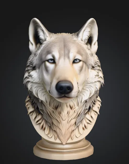 Wolf Bust (Tượng Bust Đầu Sói) - Image 2