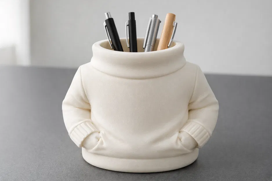 Sweater Man Pen Holder – Ống cắm bút tối giản dễ thương | Decor bàn làm việc - Image 1
