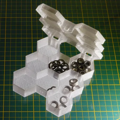 Hộp ngăn lục giác có nắp, v2 (tuỳ chỉnh được)