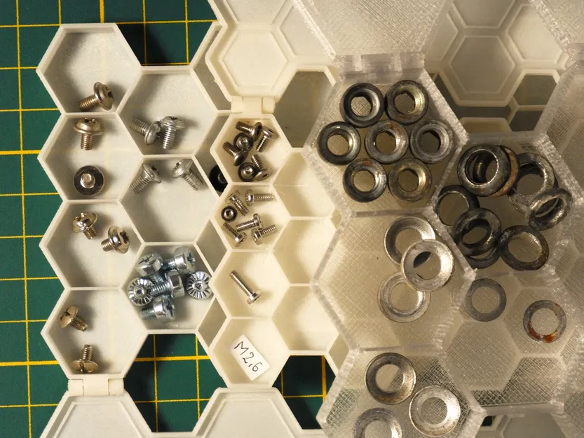 Hộp ngăn lục giác có nắp, v2 (tuỳ chỉnh được) - Image 3