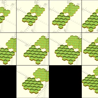 Hộp ngăn lục giác có nắp, v2 (tuỳ chỉnh được)
