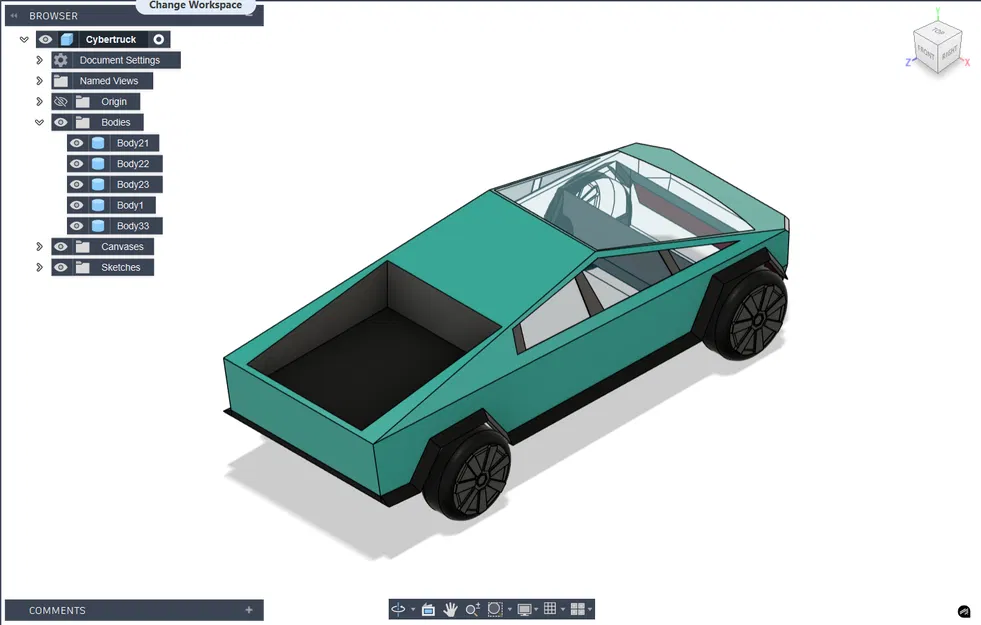 Cybertruck màu Cyan - Image 1