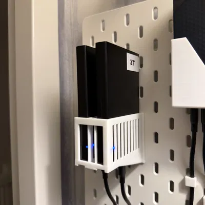 Ngàm gắn Ikea Skadis cho 2 ổ 2.5" dạng enclosure (HDD/SSD)