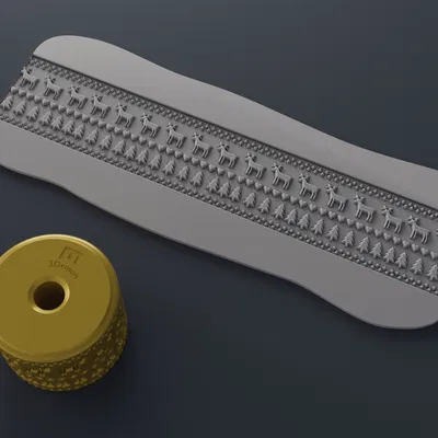 Con lăn tạo vân (Texture Rollers) Christmas middle #9