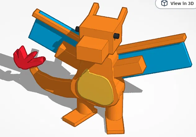 Charizard low poly tối giản nhất - Image 1